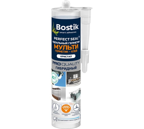 Идеальный герметик Bostik Perfect Seal Мульти прозрачный, 290 мл BOK638417Р 1
