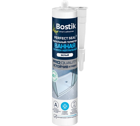 Идеальный силиконовый герметик Bostik Perfect Seal Ванная нейтральный белый 280мл ВОК638639 1