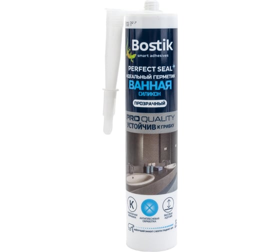 Идеальный силиконовый герметик Bostik Perfect Seal Ванная прозрачный, 280 мл BOK212793Р