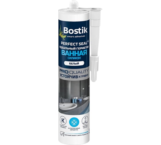 Идеальный силиконовый герметик Bostik Perfect Seal Ванная белый, 280 мл BOK212786Р