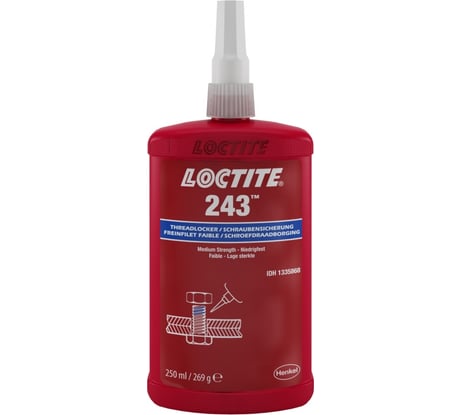 Резьбовой фиксатор средней прочности Loctite 243, 250 мл 1342482