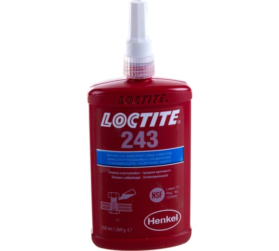 Резьбовой фиксатор средней прочности Loctite 243, 250 мл 1342482