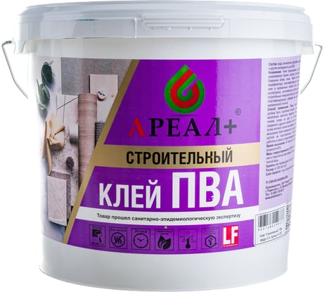 Строительный клей ПВА Ареал+ ведро 5 кг А-260
