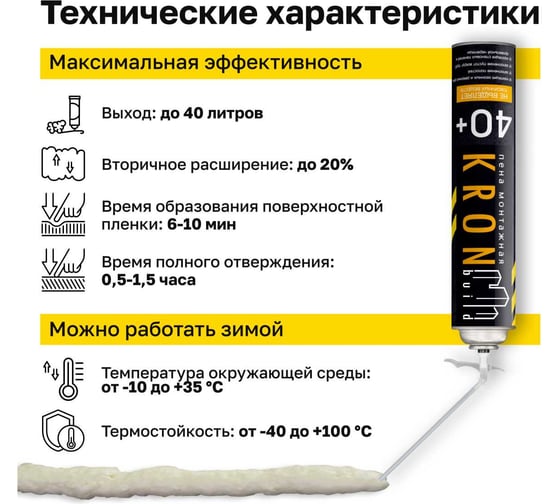 Бытовая монтажная пена Kronbuild 40+ FH400