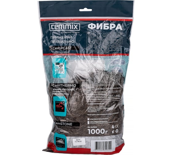 Базальтовая фибра CEMMIX Fibra R, 1 кг 82553541