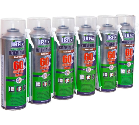Клей-пена IRFIX Универсальный 60 секунд MINI бытовой, 500 мл 10026