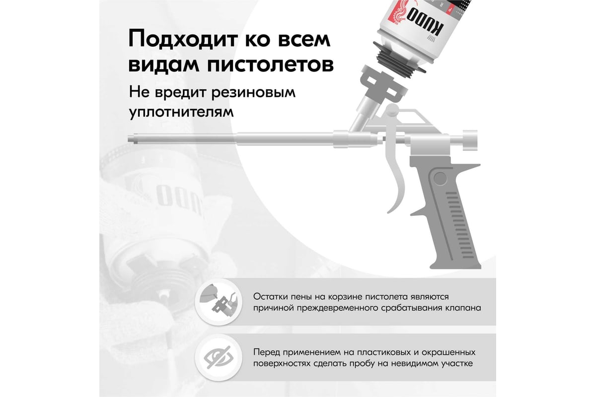 Очиститель монтажной пены KUDO FOAM&GUN CLEANER 650 мл KUPP06C - выгодная  цена, отзывы, характеристики, фото - купить в Москве и РФ