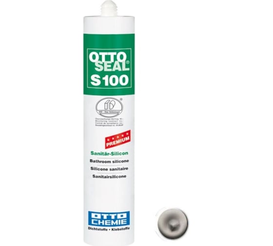 Профессиональный силиконовый герметик OTTO-CHEMIE S100 С71 смешанно-серый, 300 мл OS100/C71