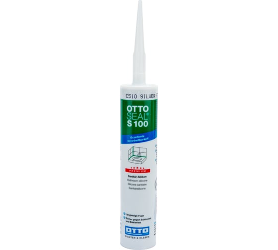 Профессиональный силиконовый герметик OTTO-CHEMIE серебряный, 300 мл S100/510