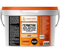Герметик акриловый для дерева UNUKLEBE 415 по технологии «тёплый шов», дуб, 14 кг 4152140