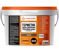 Герметик акриловый для дерева UNUKLEBE 415 по технологии «тёплый шов», орех, 14 кг 4153140