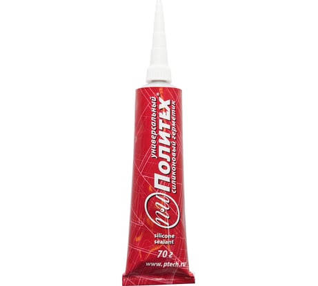Универсальный герметик Политех 70г силиконовый прозрачный бытовой 6507505