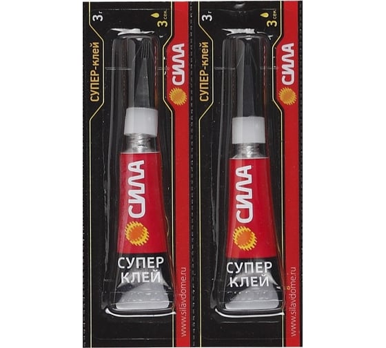 Суперклей СИЛА SET2GLUE3 3 г, набор 2 шт Б0064428