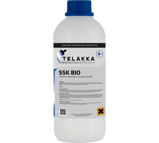 Смывка старой краски на водной основе Telakka SSK BIO 1л 4673763647490