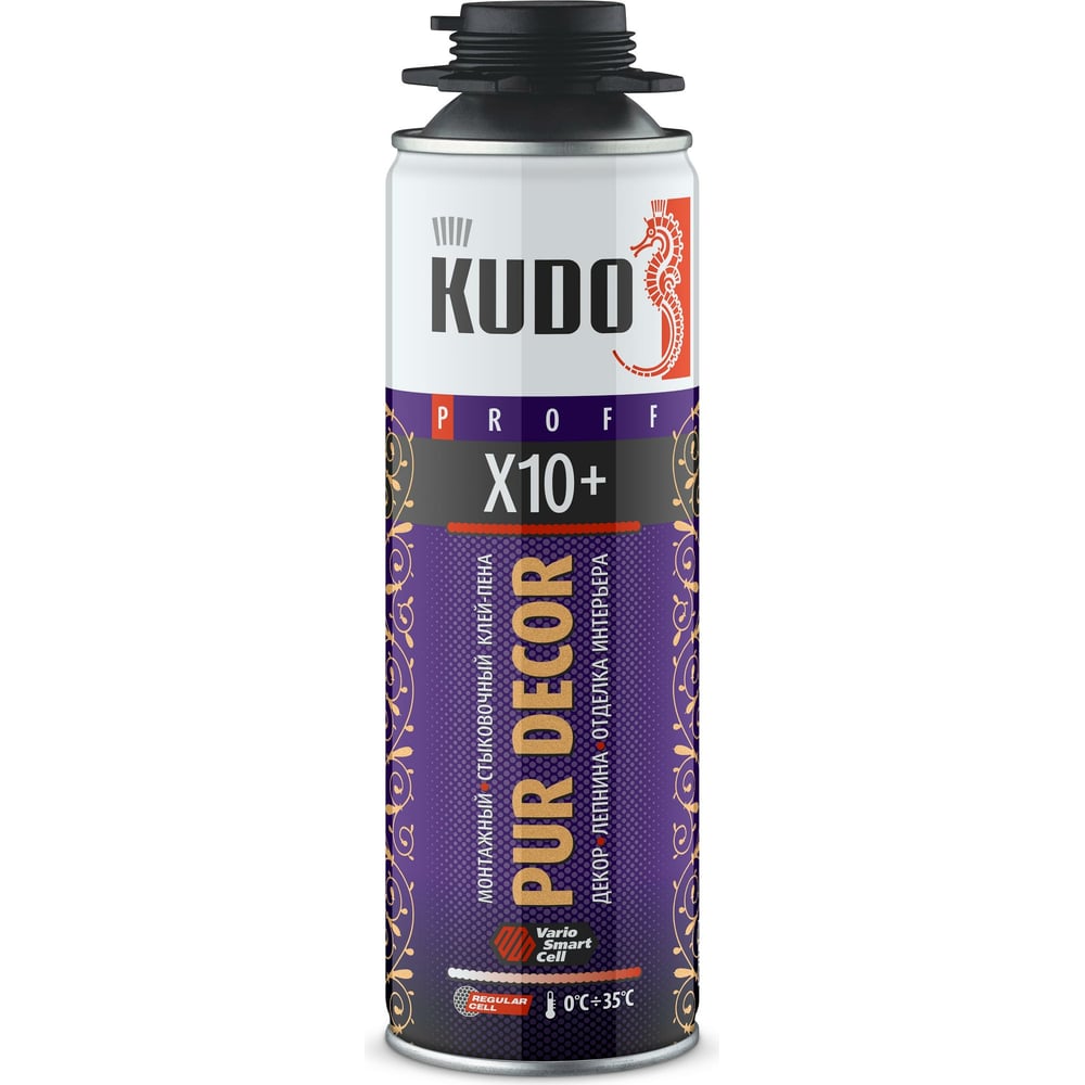 Kudo KUPP06B10HC Клей-Пена Монтажный И Стыковочный Профессиональный Pur Decor X10+, 650 Мл