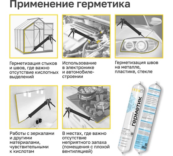 Герметик силиконовый Kronbuild нейтральный прозрачный 600 мл SNT60