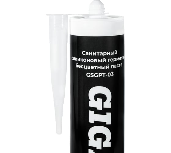Санитарный силиконовый герметик Gigant бесцветный, паста, 0,28 л GSGPT-03