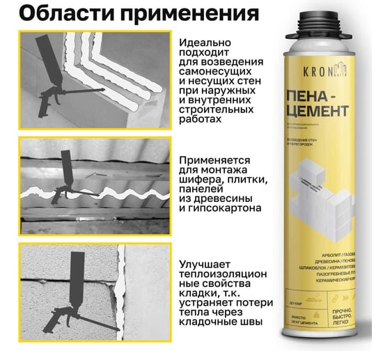 Профессиональная цемент-пена Kronbuild FC850