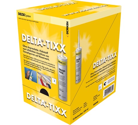 Клей для присоединения пароизоляции к стенам и строительным элементам Delta TIXX, картридж 310 мл 2202448
