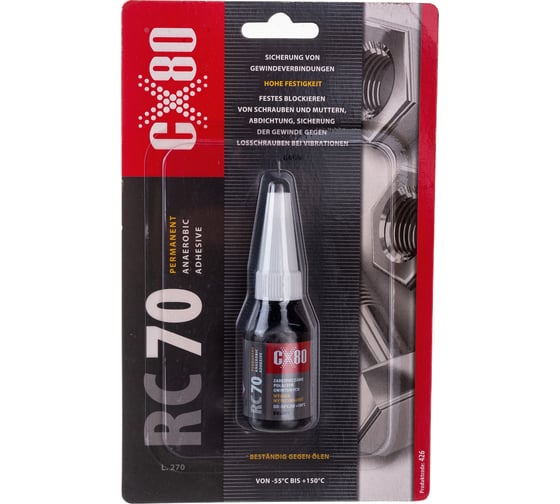 Фиксатор резьбы высокой прочности CX80 зеленый RC70 10ML BLISTER 426