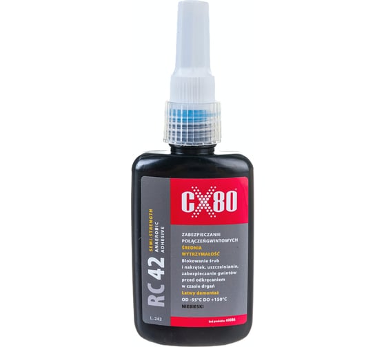 Фиксатор резьбы средней прочности CX80 средней вязкости, синий RC42 50ML 086