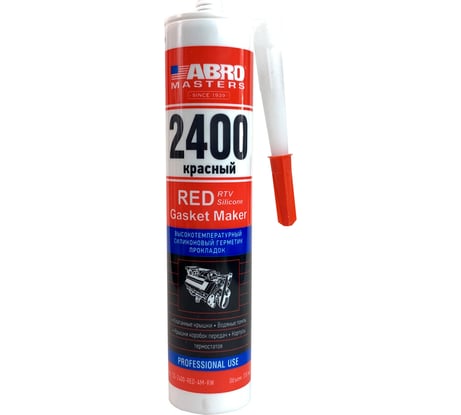 Герметик силиконовый высокотемпературный ABRO красный, 280 мл MASTERS SS-2400-RED-AM-RW