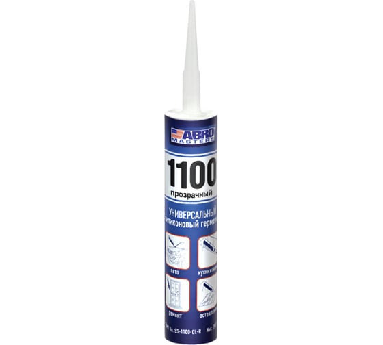 Силиконовый герметик ABRO INDUSTRIES INC Abro Masters прозрачный, 280 г SS-1100-CL