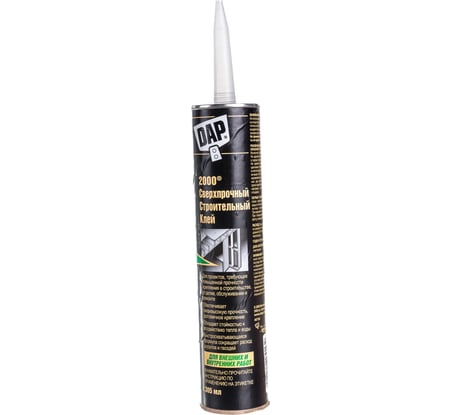 Сверхпрочный строительный клей DAP BEATS THE NAIL 2000 Heavy-Duty Projects 300 мл, серый 7079831005 31005