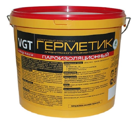 Акриловый герметик VGT мастика для внут. слоя монтаж шва пароизоляц. белый 7 кг 11604939