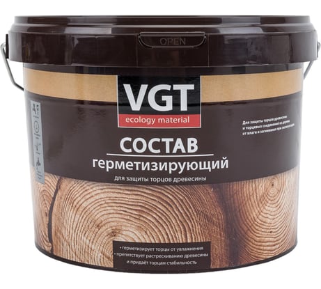 Герметизирующий состав для защиты торцов древесины VGT 2,5 кг 11605396