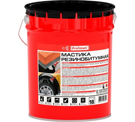 Резинобитумная мастика Profimast 21,5 л / 18 кг 4607952900707