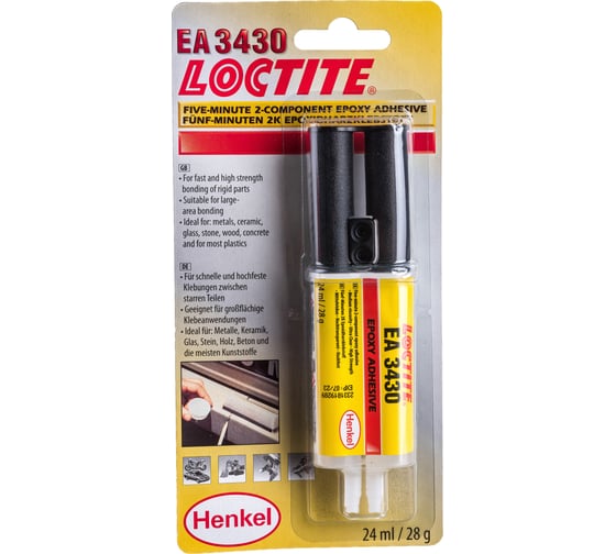 Быстроотверждаемый прозрачный эпоксид Loctite 3430 EA двухкомпонентный шприц, 24мл 242865