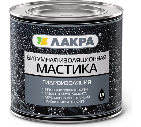 Битумная изоляционная мастика Лакра 1.8 кг Лк-00005323