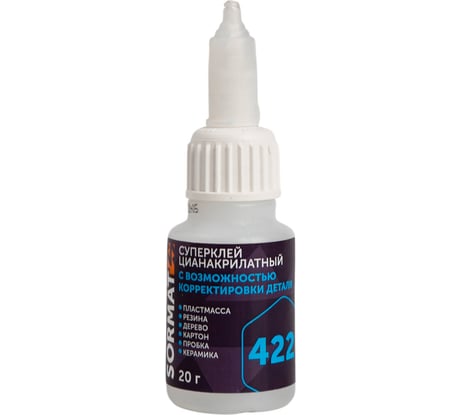 Цианоакрилатный клей SORMAT 422, гель 20 г 9630220422