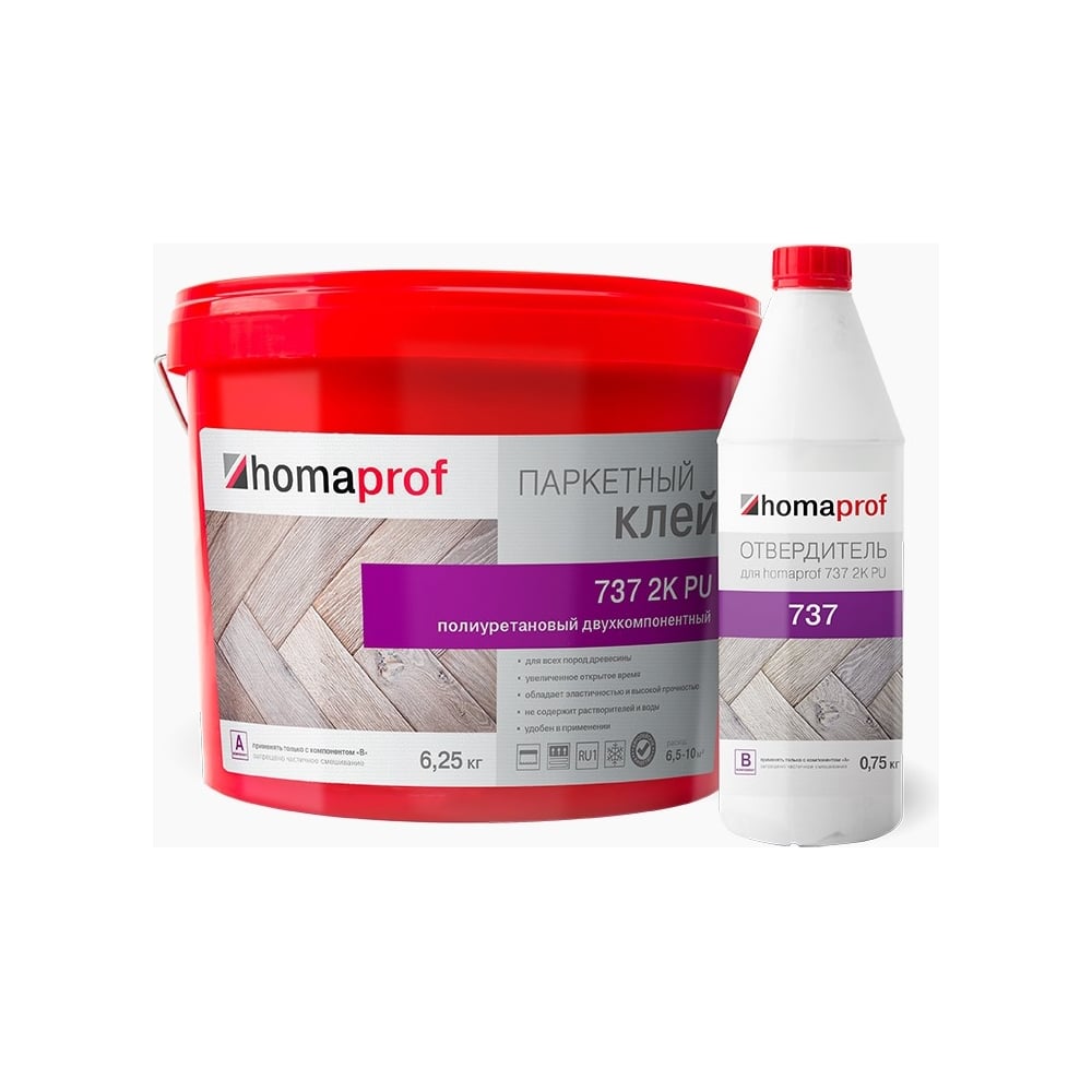 Клей для паркета Homakoll homaprof 737 2K PU полиуретановый ...