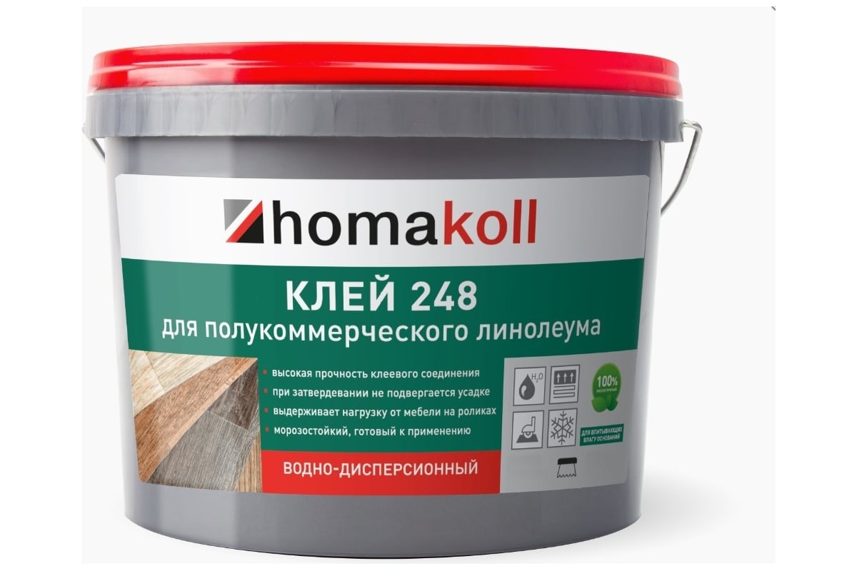Клей для полукоммерческого линолеума Homakoll 248 4 кг, водно ...