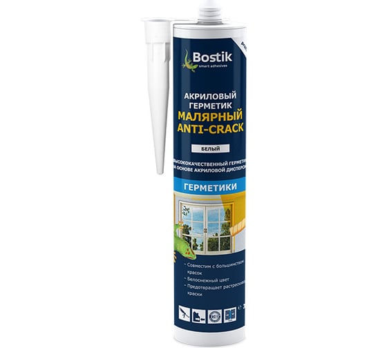 Акриловый малярный герметик BOSTIK Anti-Crack белый, 310 мл 12012273 1