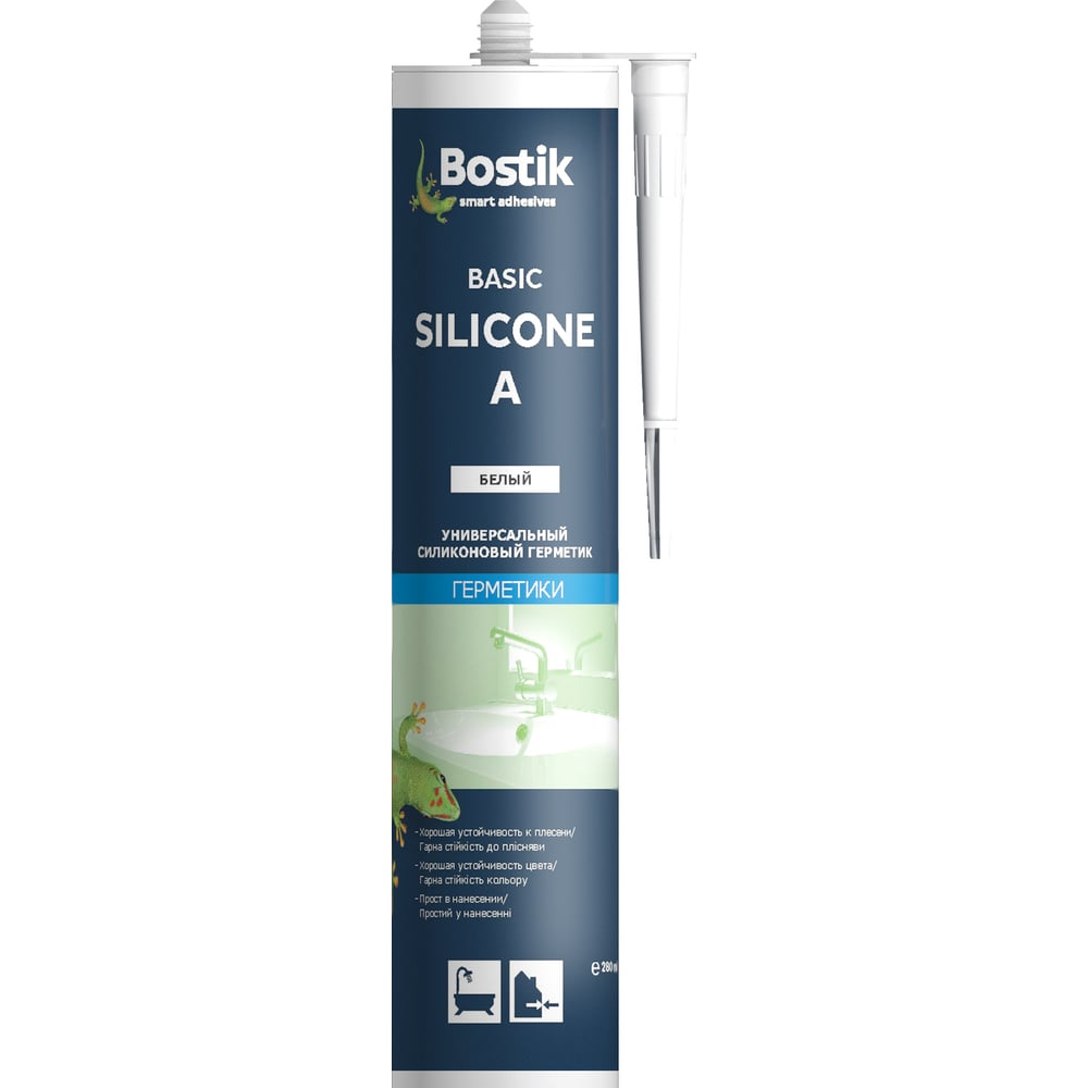 Универсальный силиконовый герметик BOSTIK Basic Silicone A белый, 0.28 ...