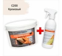 Строительный набор DEFENCE CHEMICALS из 2 предметов: затирка эпоксидная C200 (кремовый) 1 кг + очиститель эпоксидных остатков 500 мл EZ_200-1_2