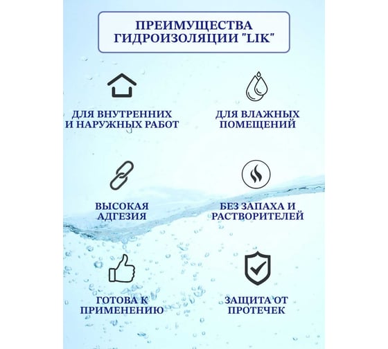 Гидроизоляция ЛИК жидкая акриловая на водной основе, LIKGidro4 LIKWARM4