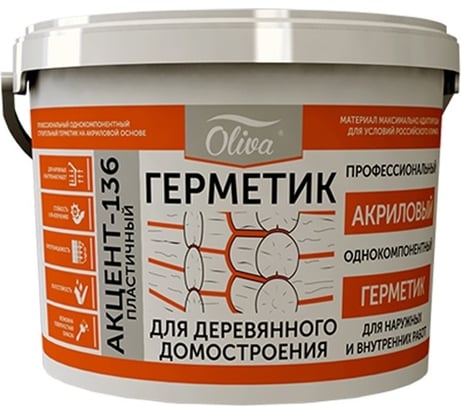 Герметик Акцент 136 орех, ведро 5л/7кг 00012512