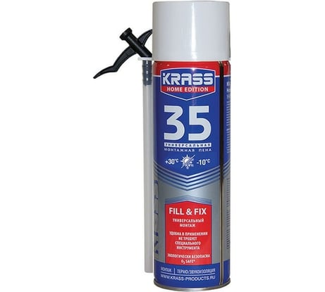 Монтажная пена KRASS Home Edition 35 всесезонная 0,5л Россия 0005556