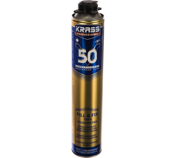 Монтажная пена KRASS Professional V50 пистолетная 0,75л Польша 0005581 1