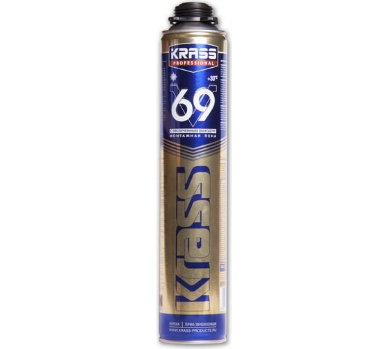 Монтажная пена KRASS Professional V69 пистолетная 0,89л Польша 0005583 1