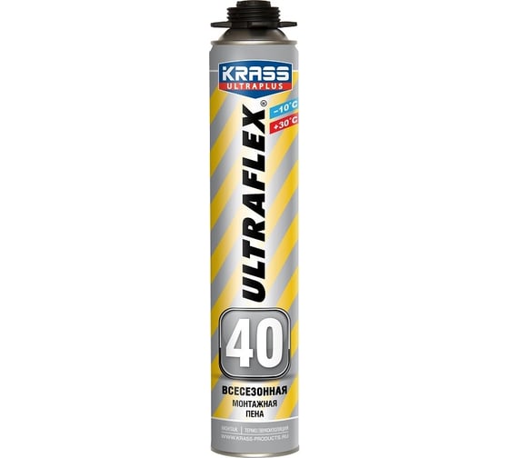 Монтажная пена KRASS ULTRAFLEX 40 Пистолетная Всесезонная Россия 0005279