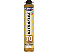 Монтажная пена KRASS  ULTRAFLEX 70 Supreme Пистолетная Всесезонная 0,89л Россия 0005282