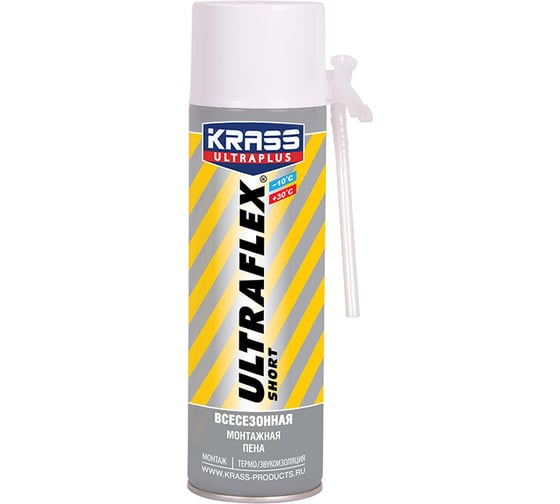 Монтажная пена KRASS ULTRAFLEX Short Всесезонная 0,5л Россия 0005285 1