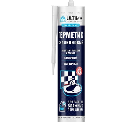Силиконовый санитарный герметик Ultima S белый 280ml H0804