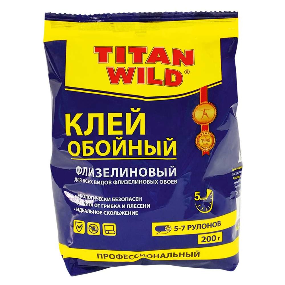 Обойный флизелиновый клей TITAN WILD пакетик 200 Б/И TWF200SP ...