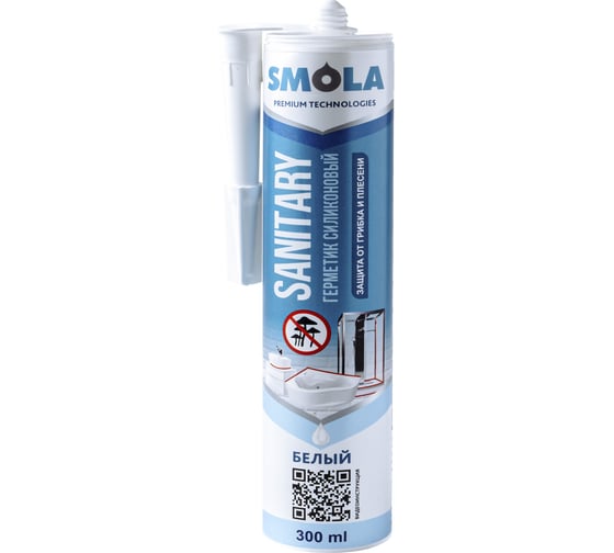 Герметик SMOLA SANITARY силиконовый белый, 300 мл 04-1-1-004